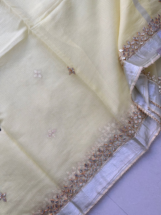 Jaipuri Gota Patti Hand Embroidered Kota Cotton Doria Saree