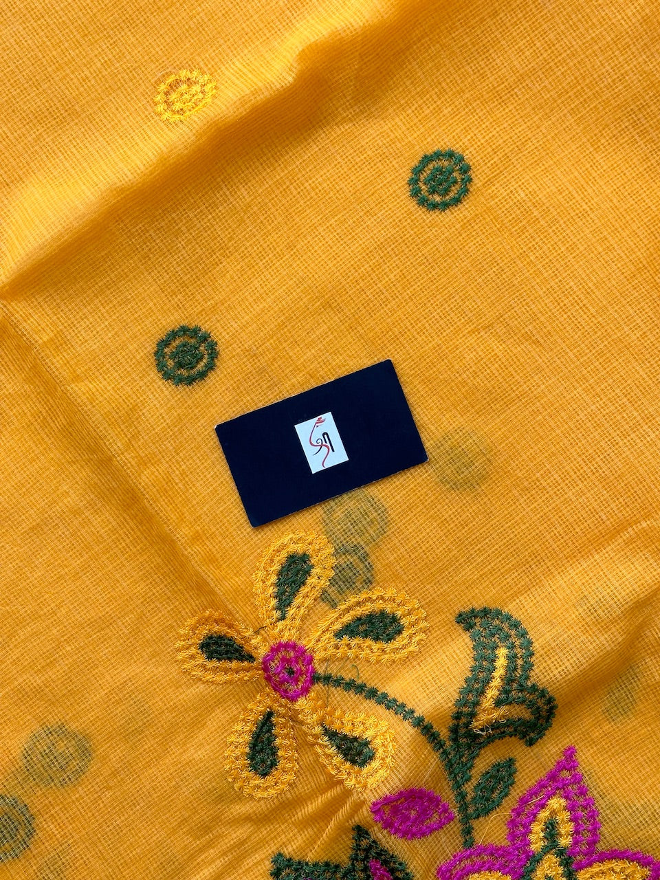 Embroidered Kota Cotton Doria Saree