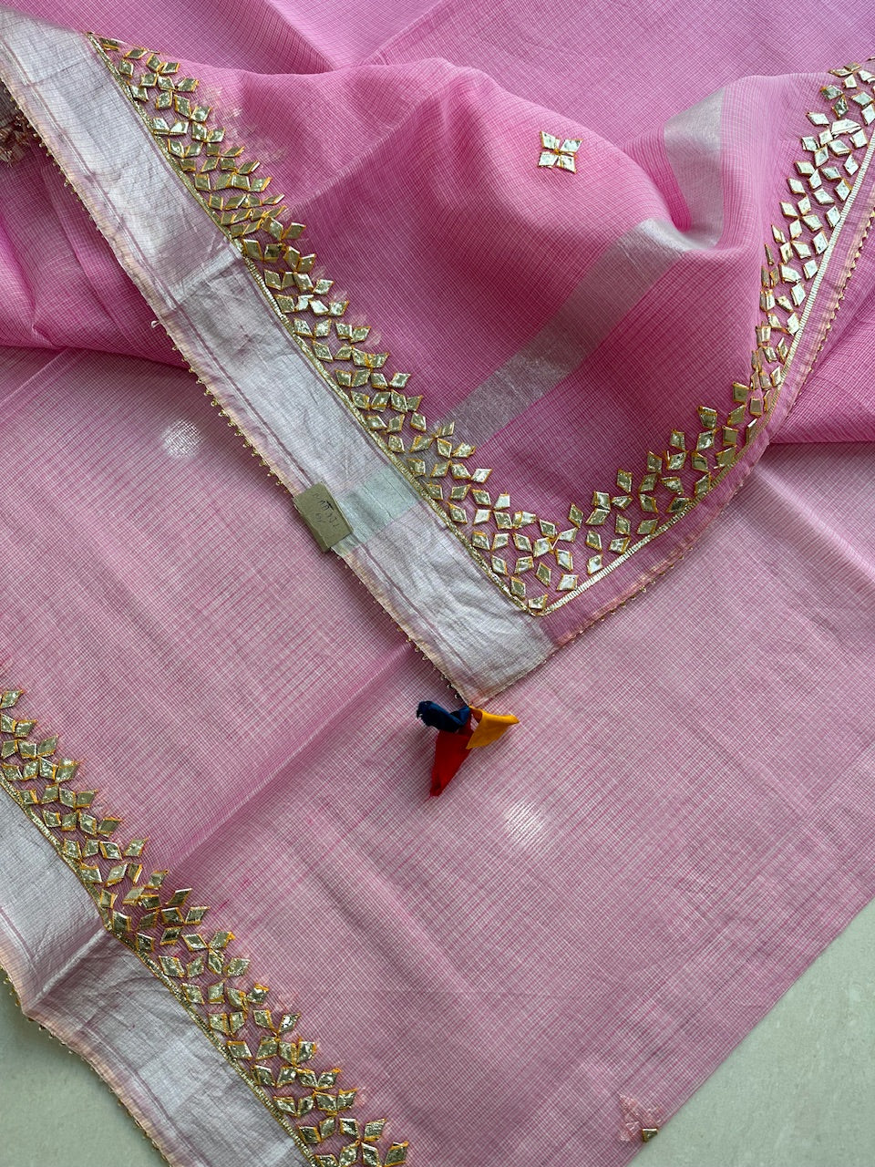 Jaipuri Gota Patti Hand Embroidered Kota Cotton Doria Saree