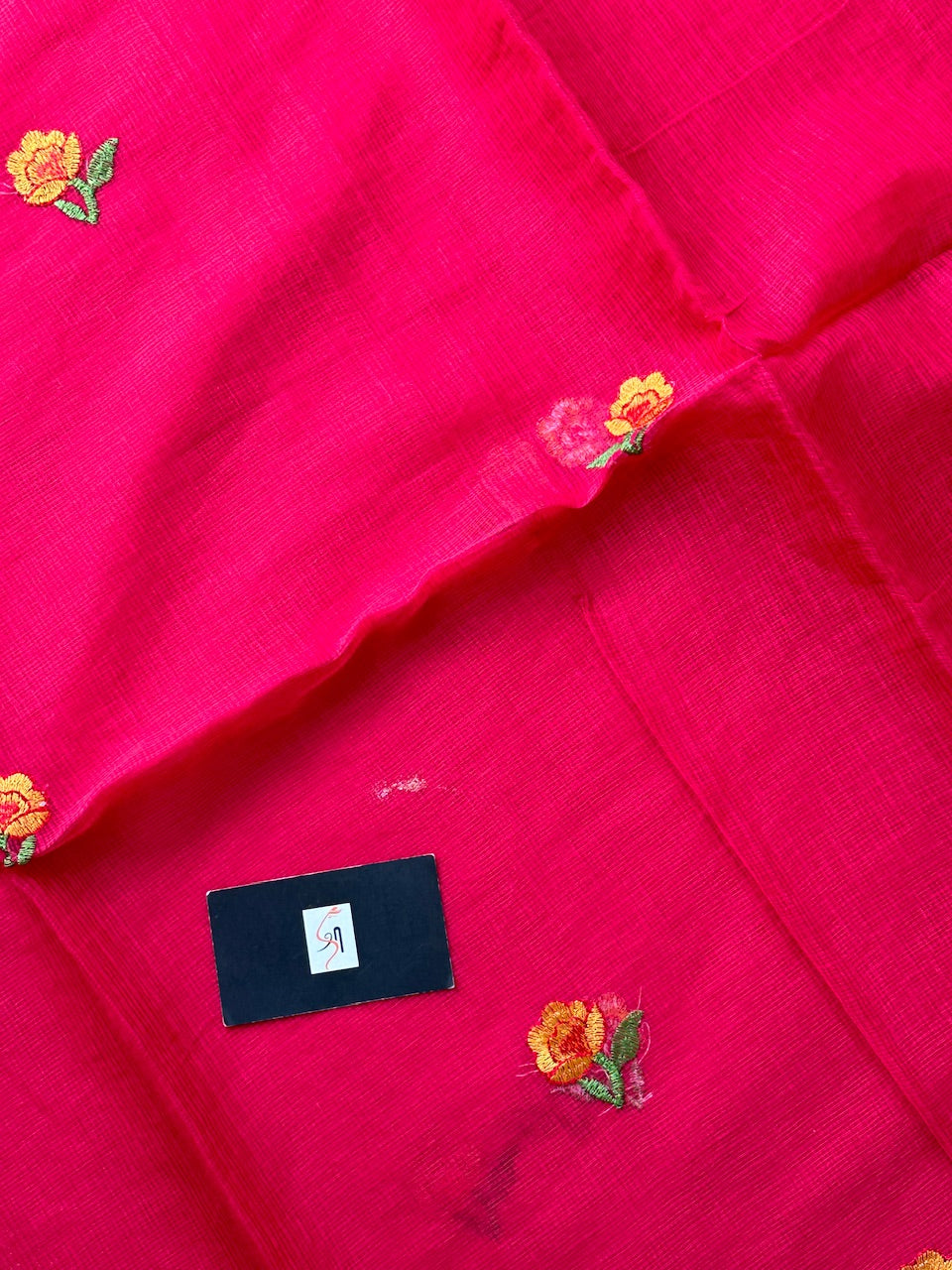 Embroidered Kota Cotton Doria Saree