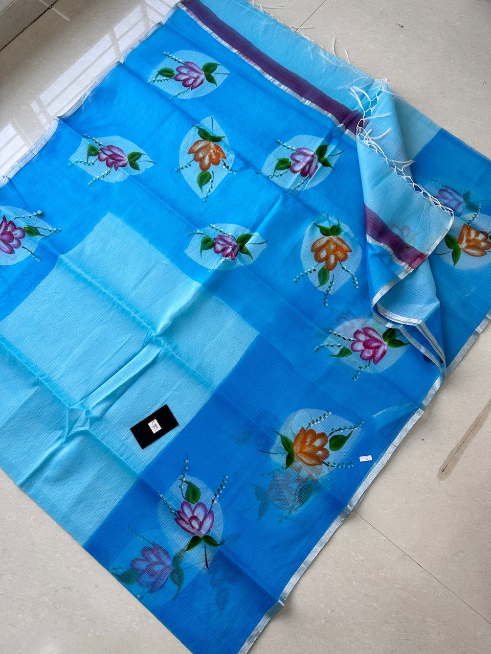 Handpainted Kota Cotton Doria Saree