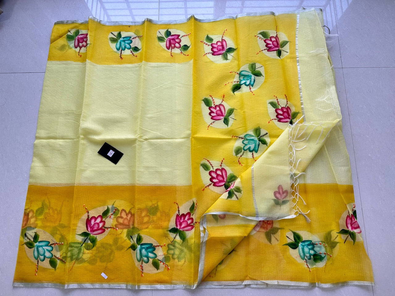 Handpainted Kota Cotton Doria Saree