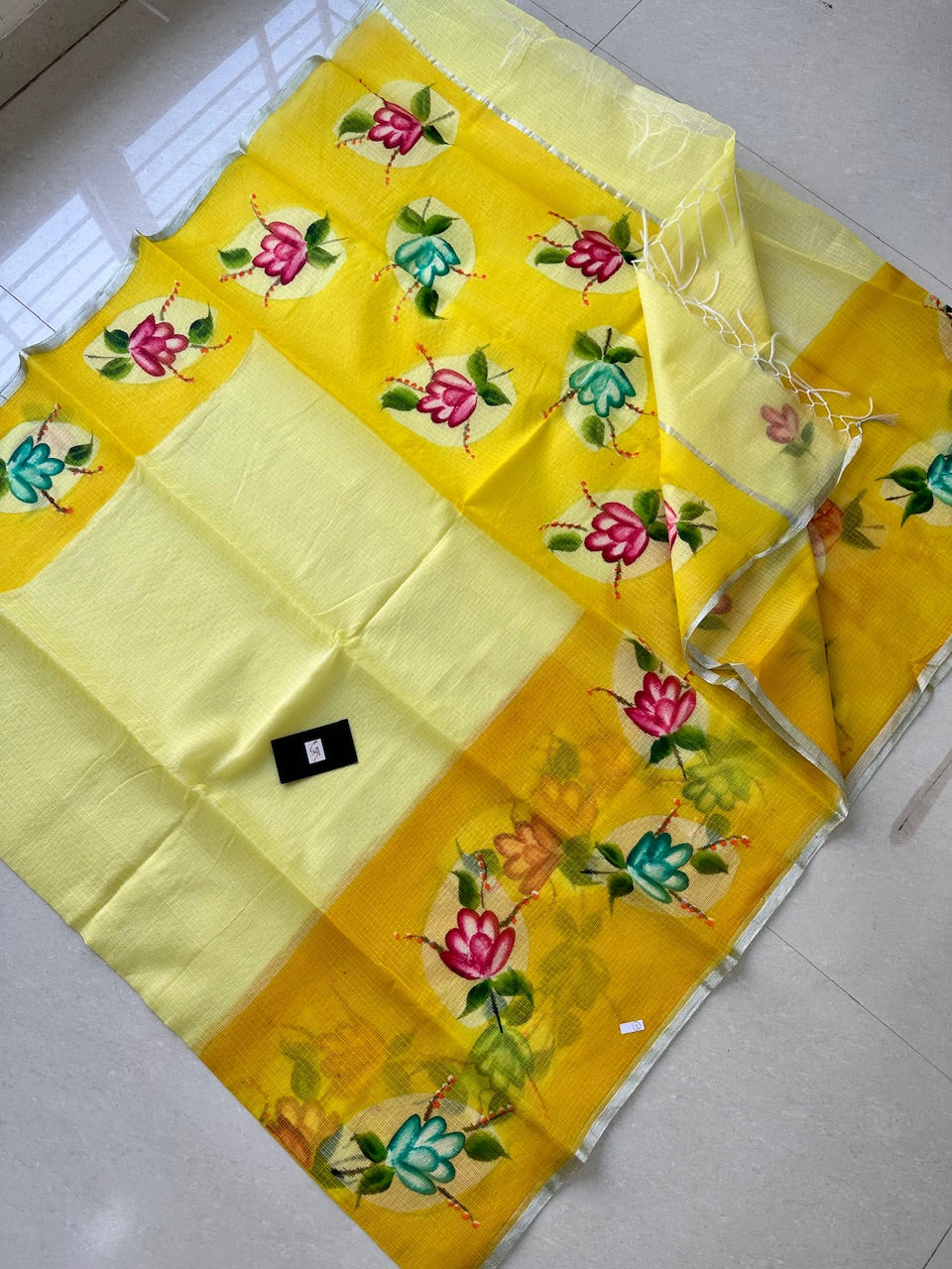 Handpainted Kota Cotton Doria Saree