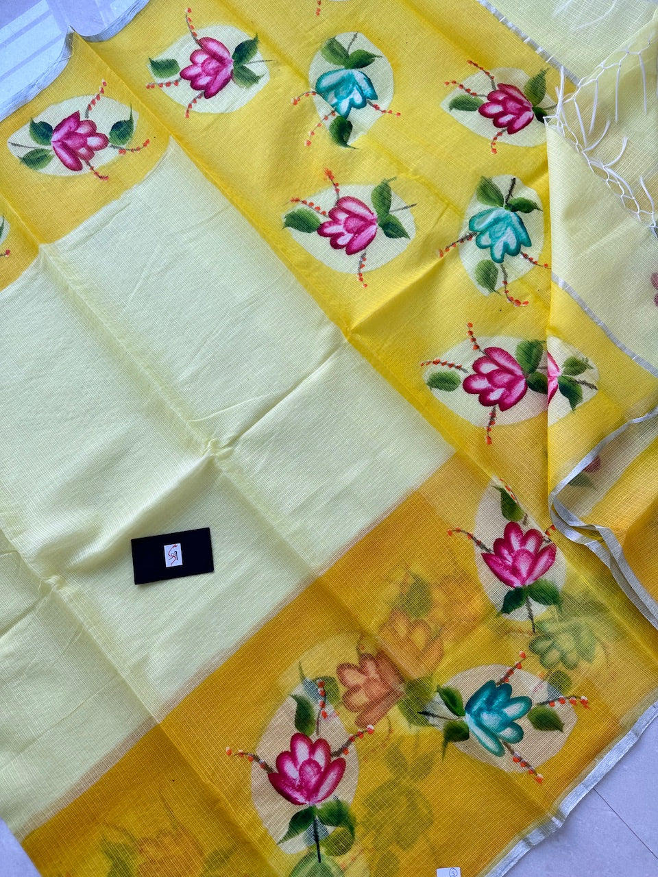 Handpainted Kota Cotton Doria Saree