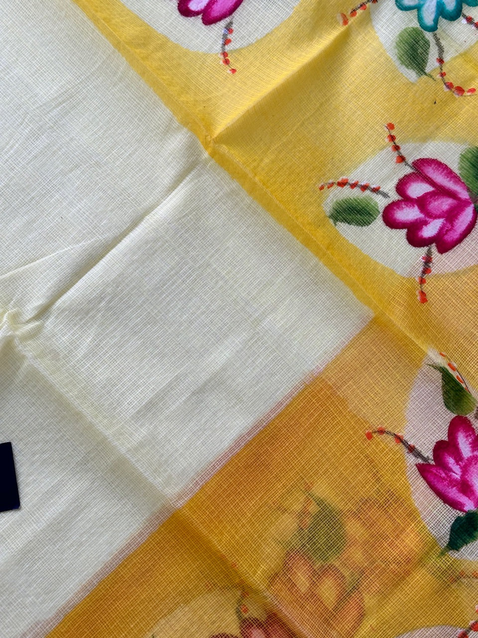 Handpainted Kota Cotton Doria Saree