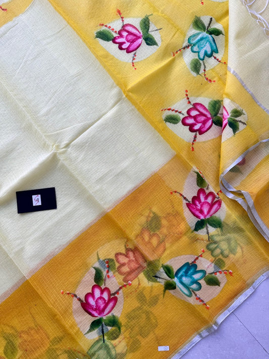 Handpainted Kota Cotton Doria Saree