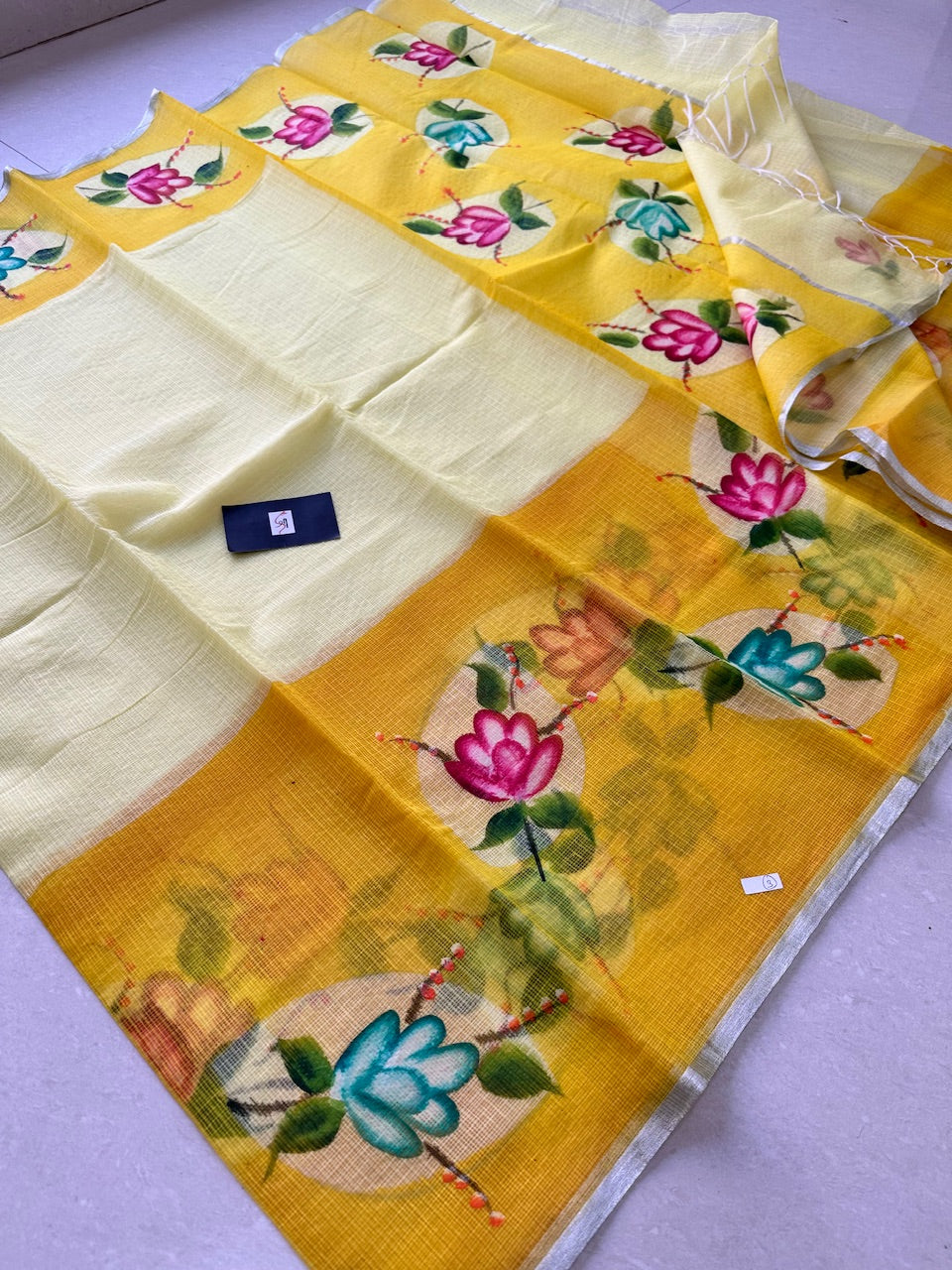 Handpainted Kota Cotton Doria Saree