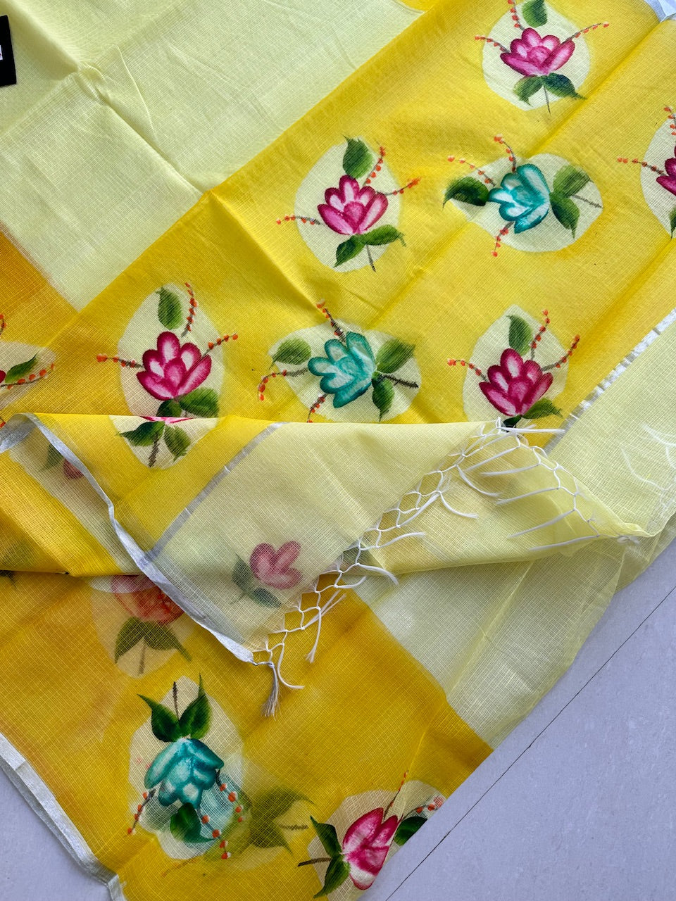 Handpainted Kota Cotton Doria Saree