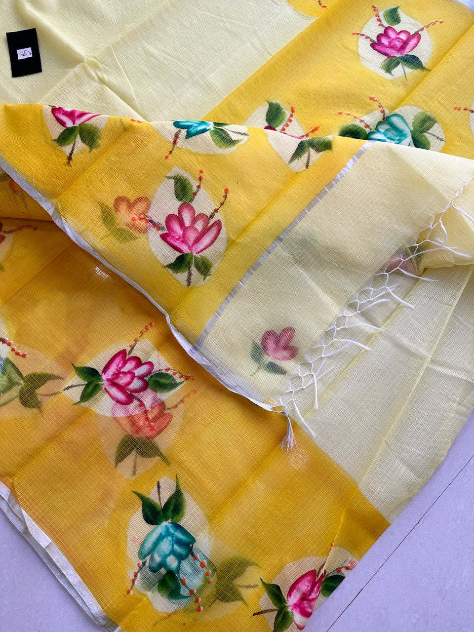 Handpainted Kota Cotton Doria Saree