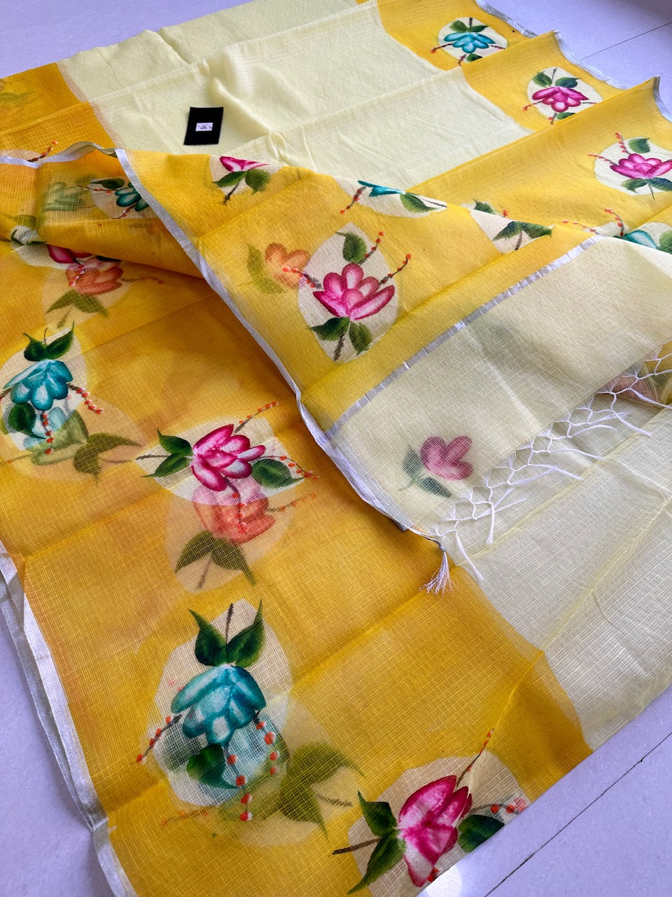 Handpainted Kota Cotton Doria Saree