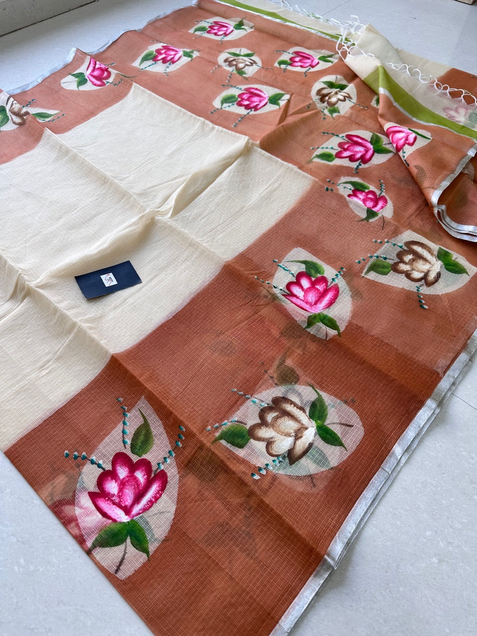 Handpainted Kota Cotton Doria Saree