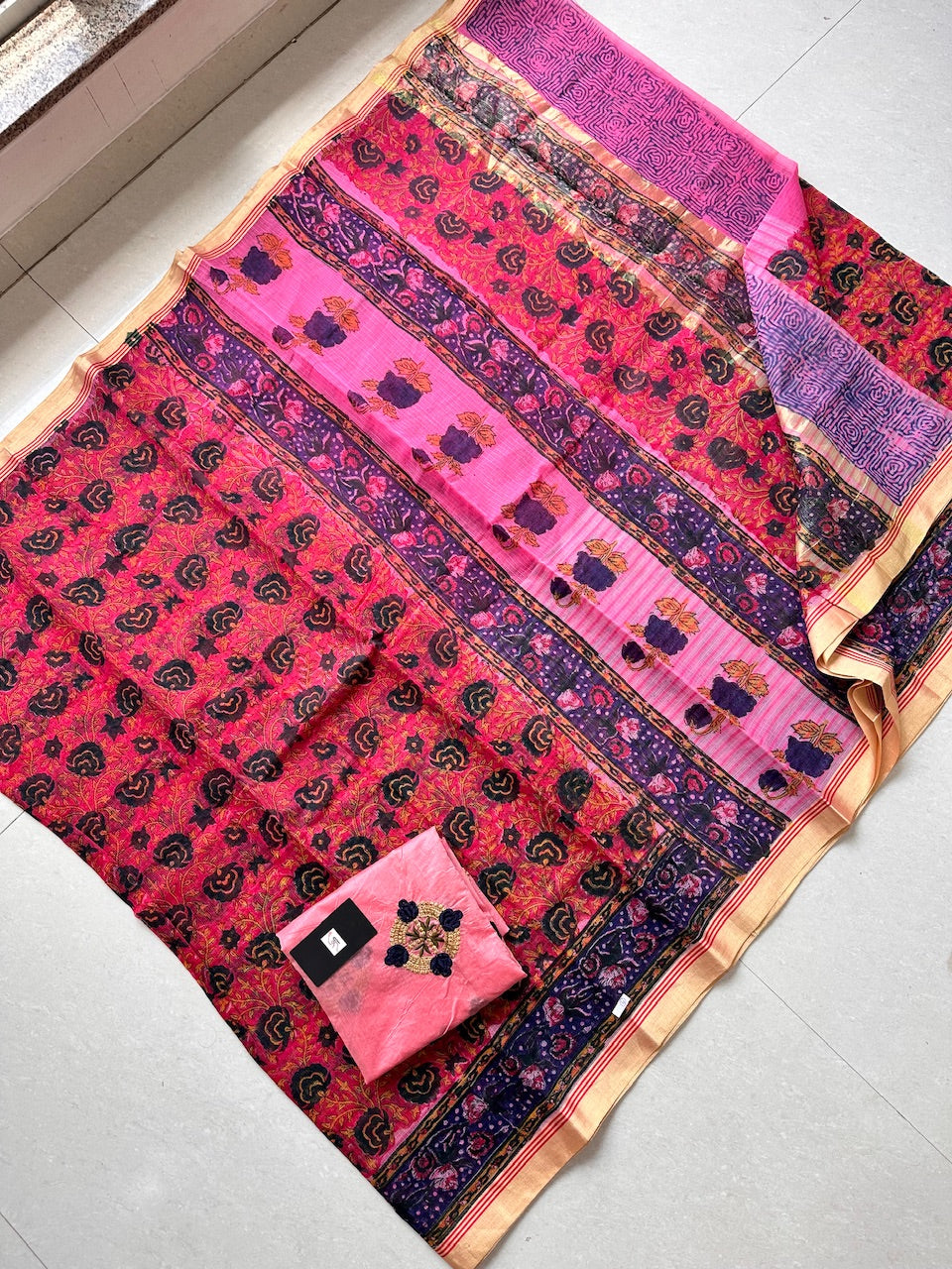 Digital Printed Kota Cotton Doria Saree