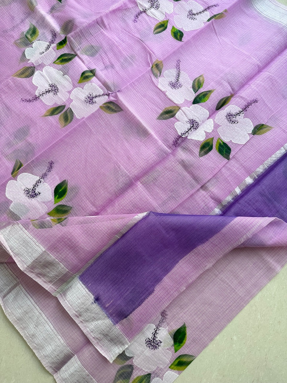 Handpainted Kota Cotton Doria Saree