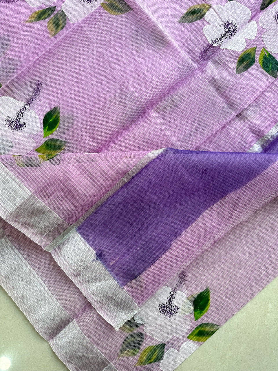 Handpainted Kota Cotton Doria Saree