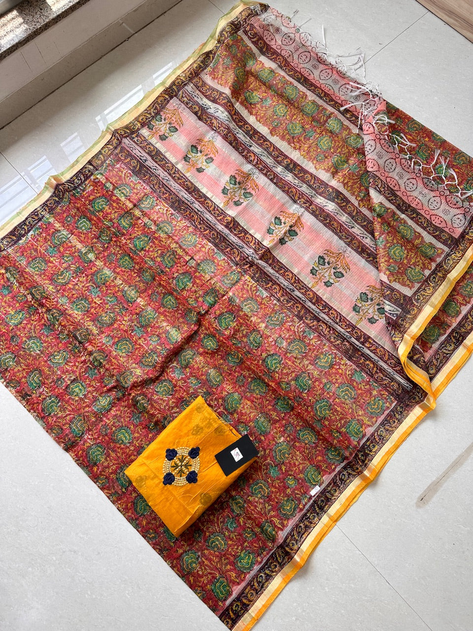 Digital Printed Kota Cotton Doria Saree