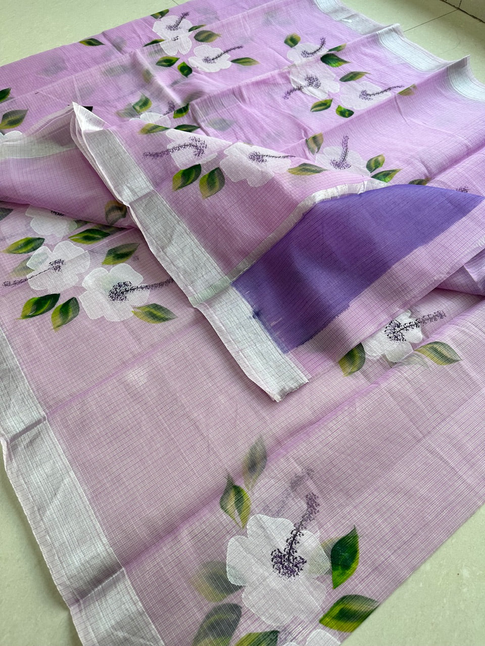 Handpainted Kota Cotton Doria Saree