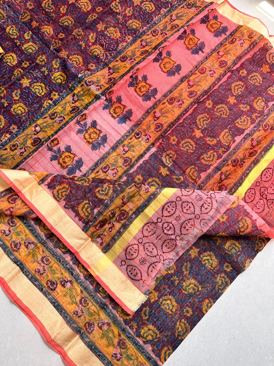 Digital Printed Kota Cotton Doria Saree