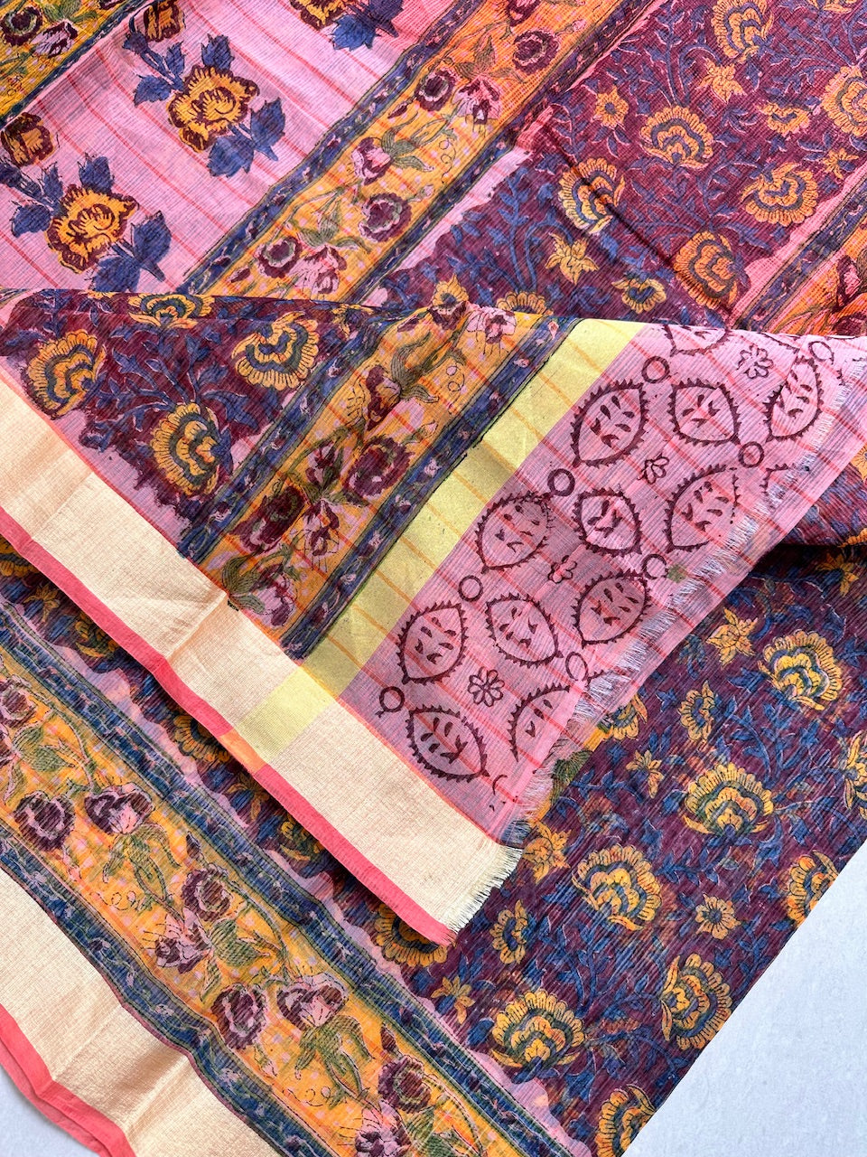 Digital Printed Kota Cotton Doria Saree