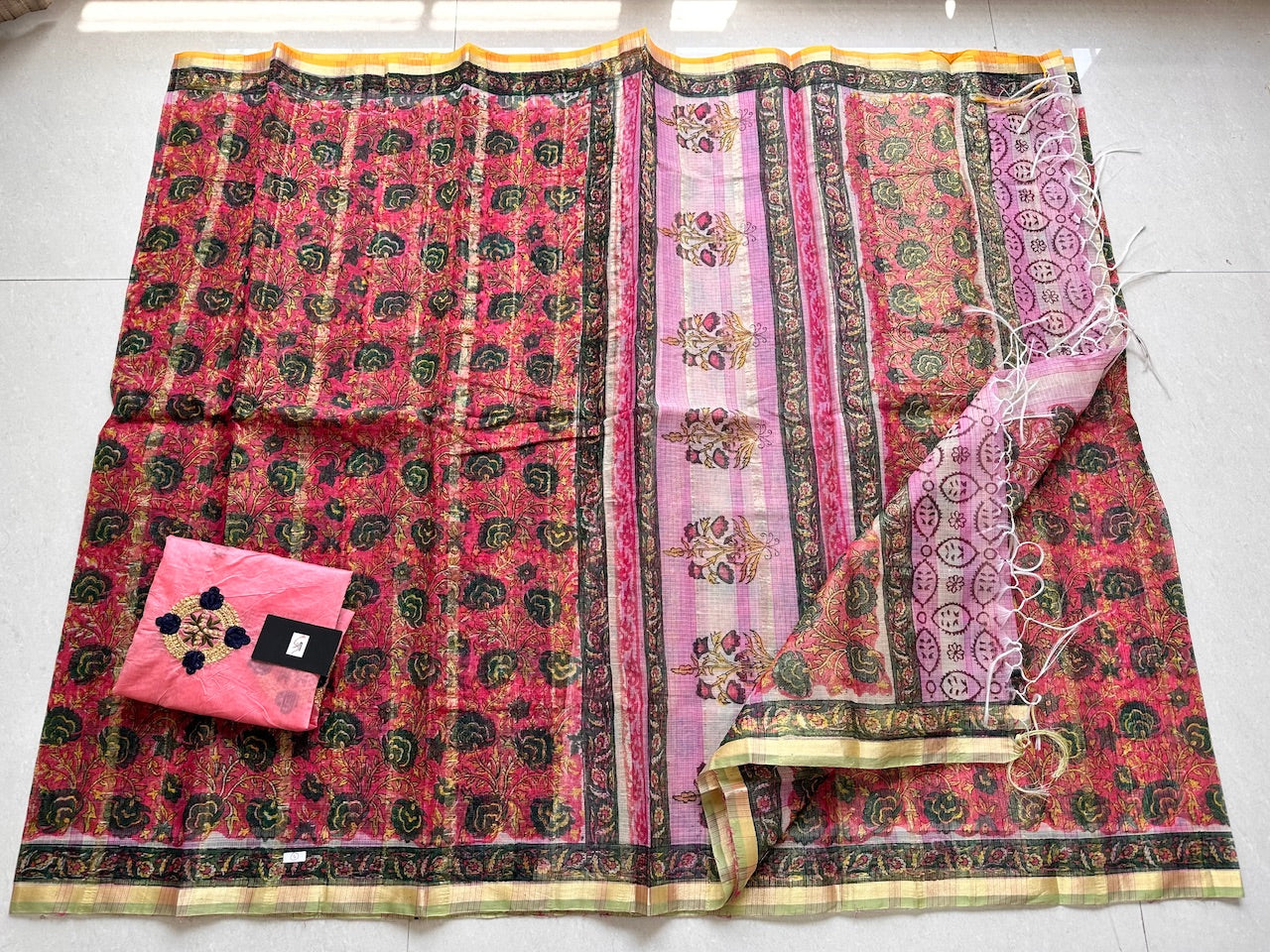 Digital Printed Kota Cotton Doria Saree