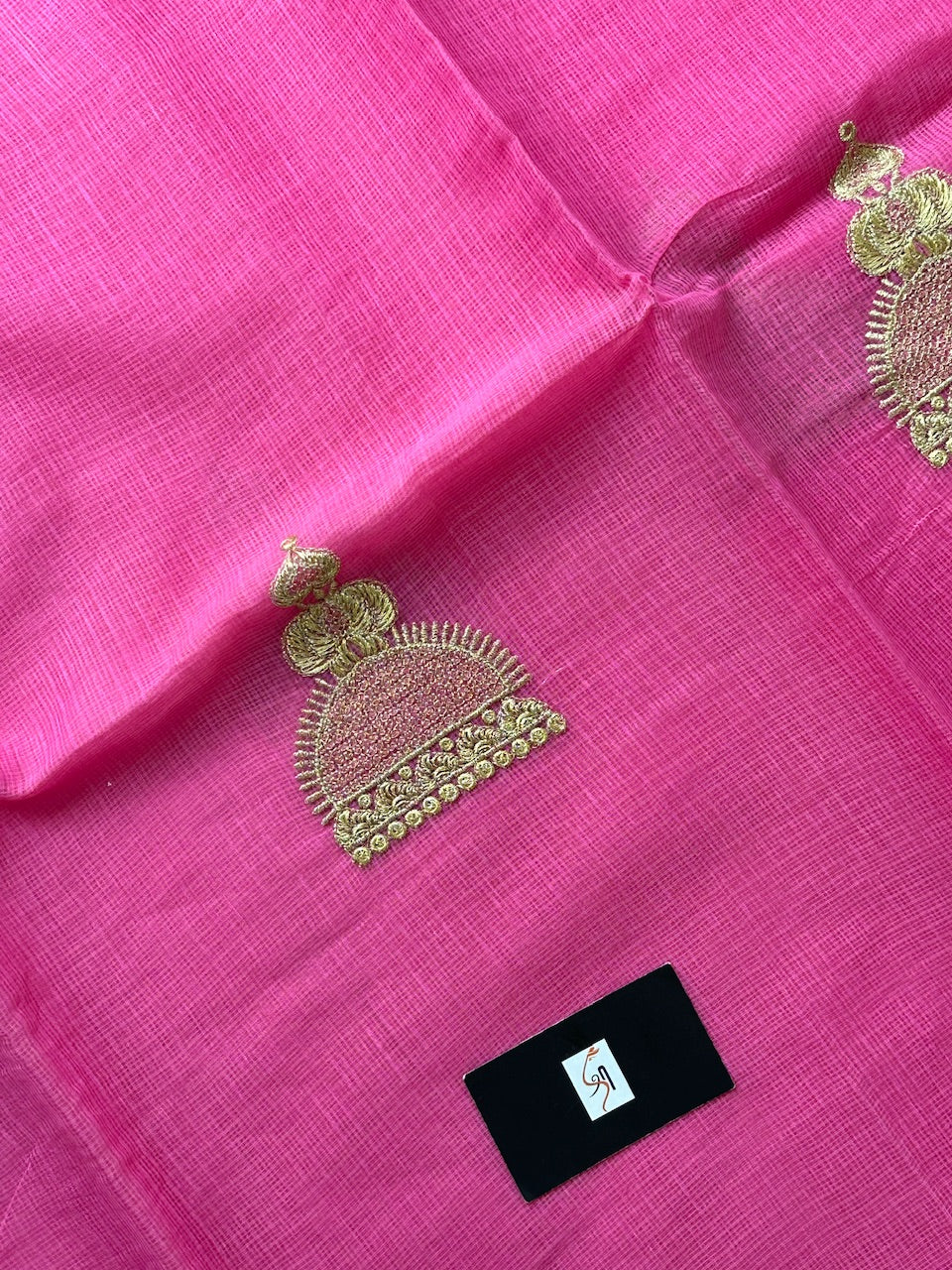 Embroidered Kota Cotton Doria Saree