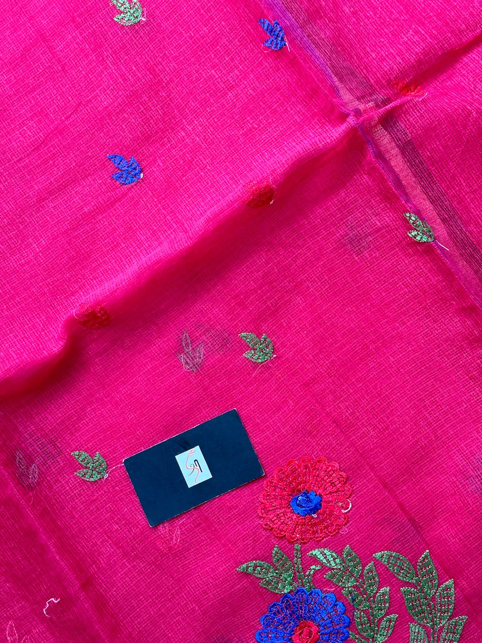 Embroidered Kota Cotton Doria Saree