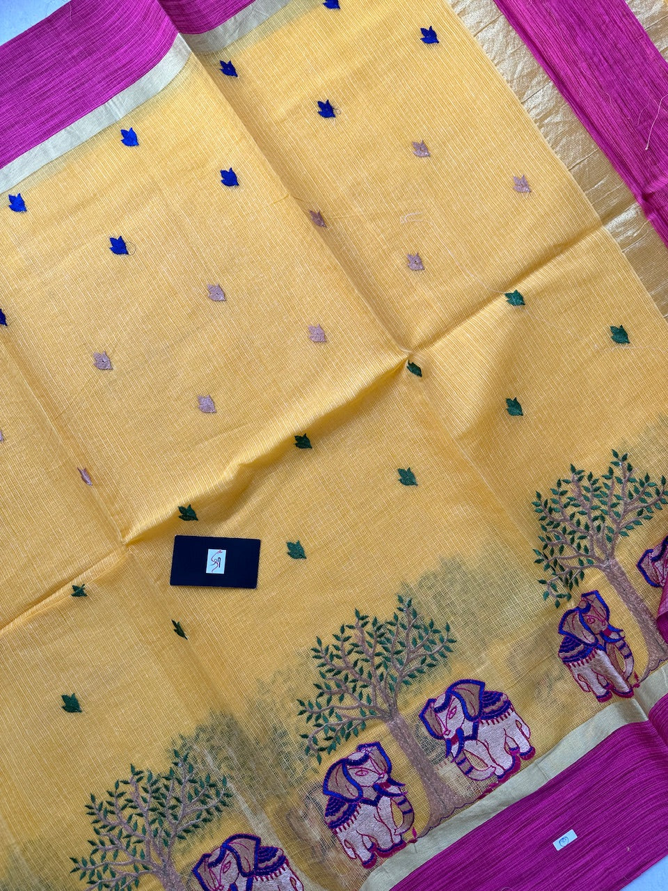 Embroidered Kota Cotton Doria Saree