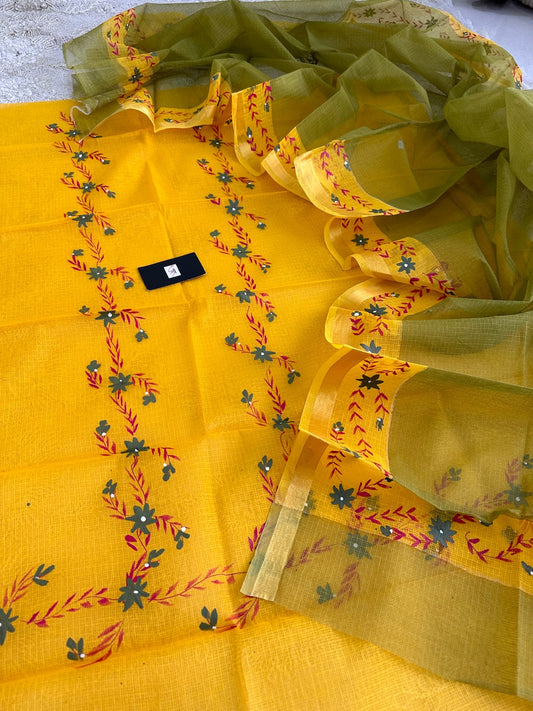 Pure Handpainted Kota Cotton Doria Top N Dupatta (Suit)