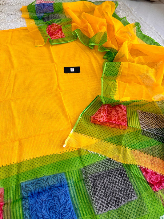 Pure HandBlock Printed Kota Cotton Doria Top N Dupatta (Suit)