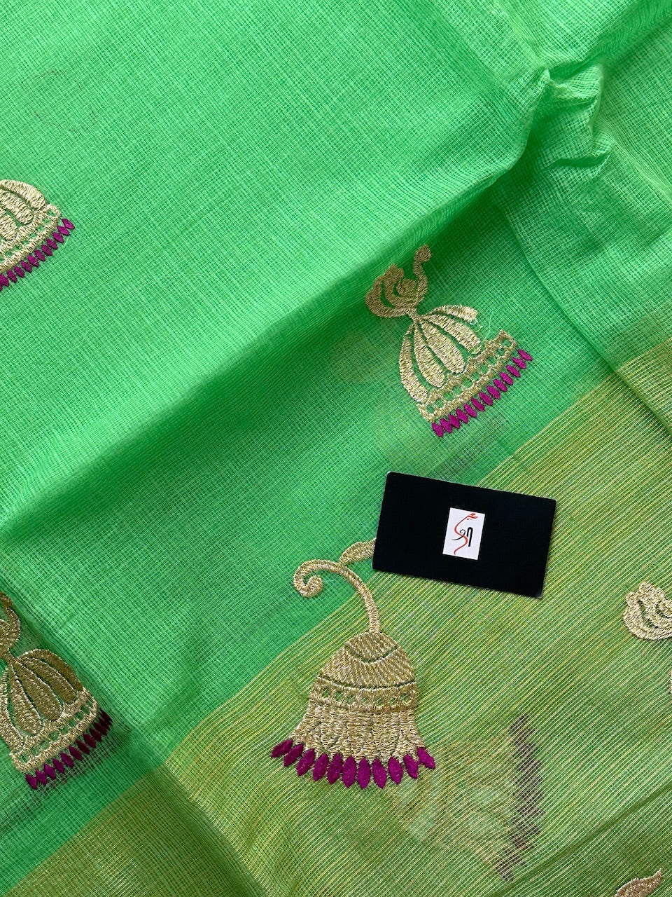 Embroidered Kota Cotton Doria Saree