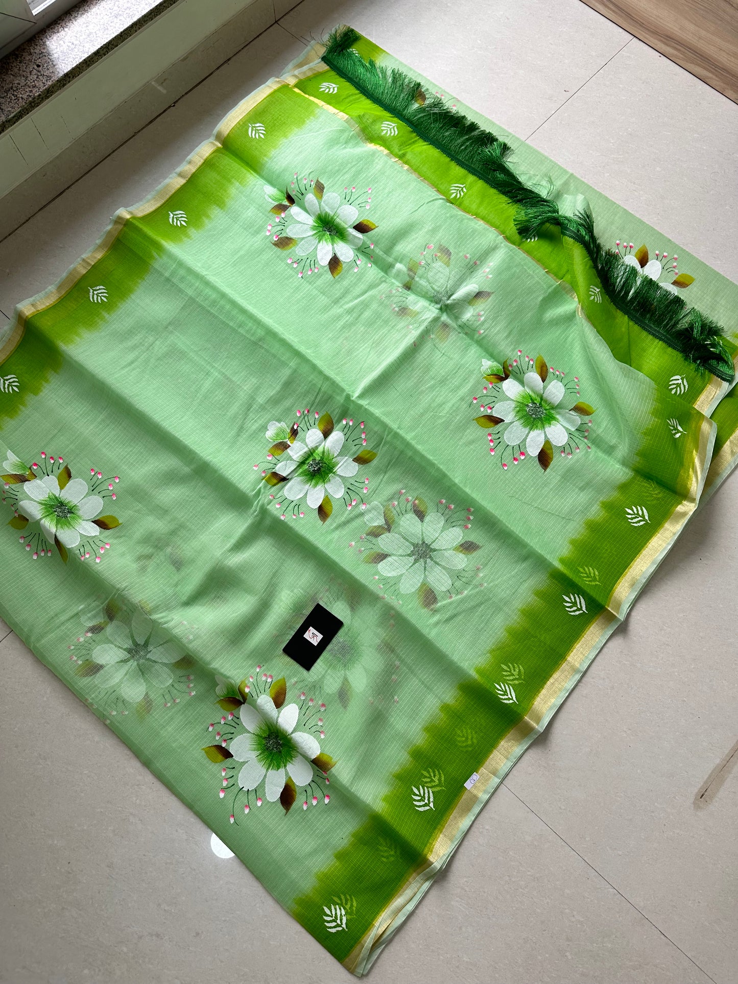 Handpainted Kota Cotton Doria Saree