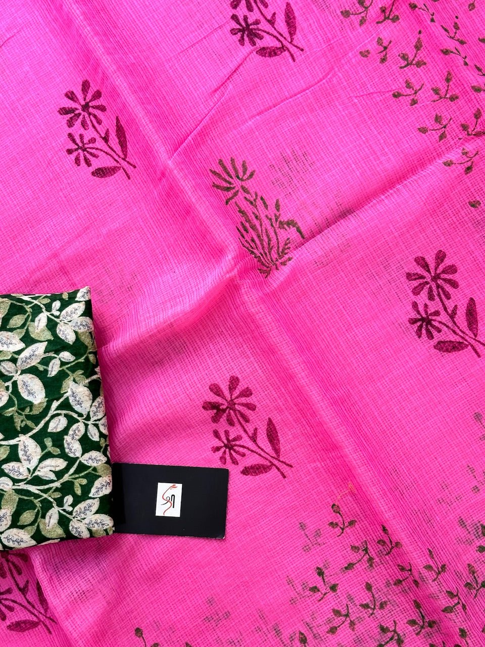 HandBlock Printed Kota Cotton Doria Saree