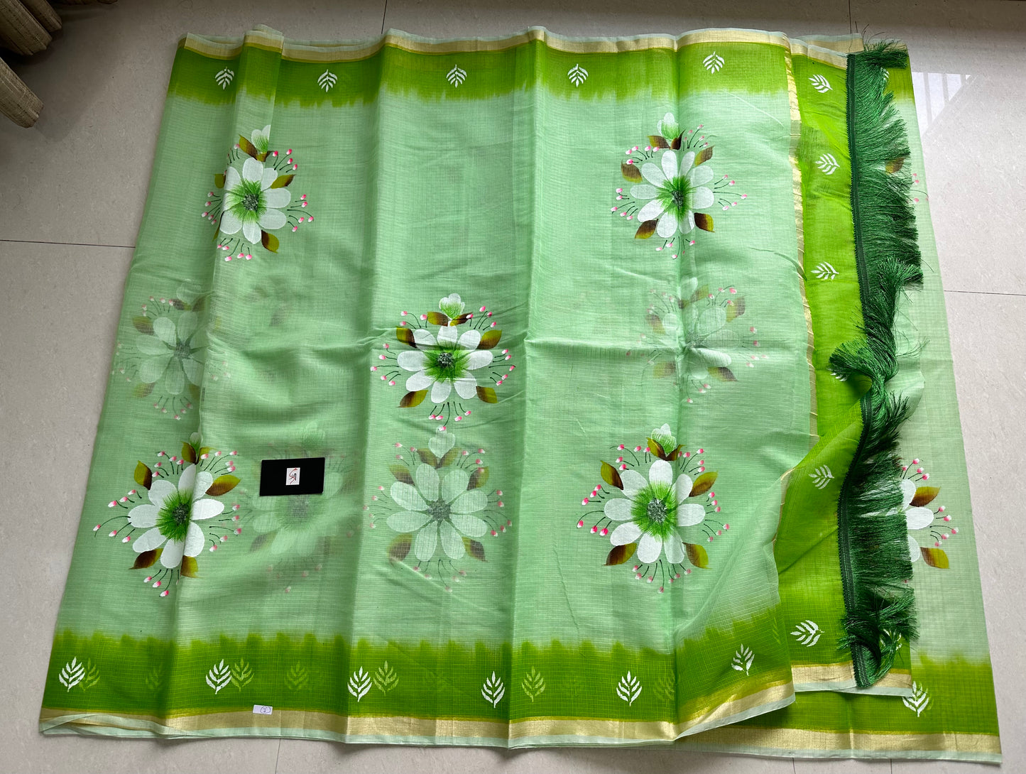 Handpainted Kota Cotton Doria Saree