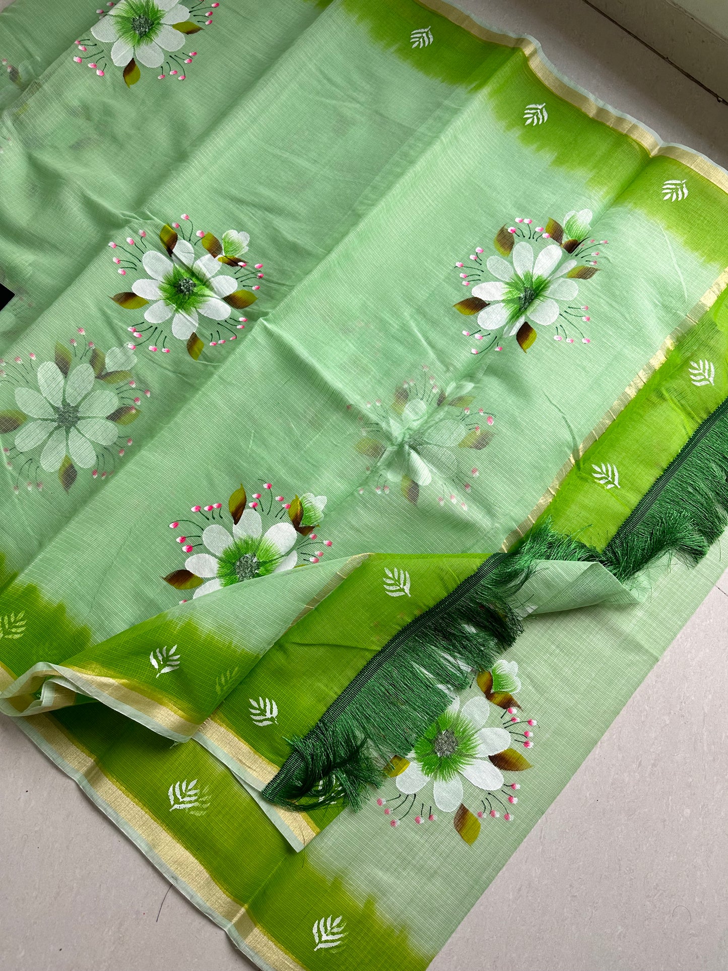 Handpainted Kota Cotton Doria Saree