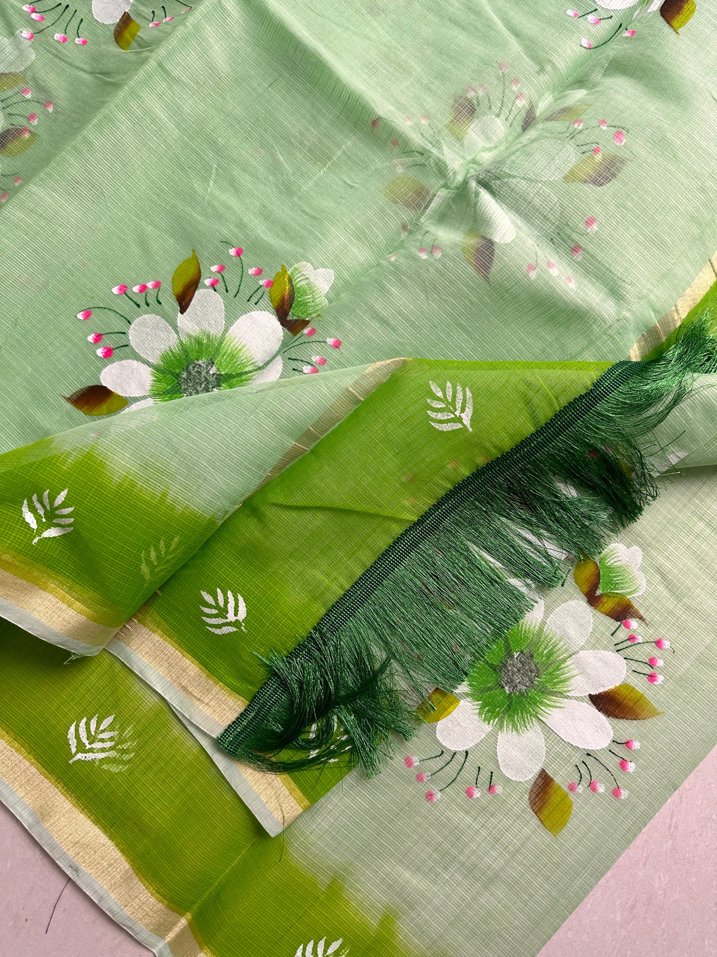 Handpainted Kota Cotton Doria Saree