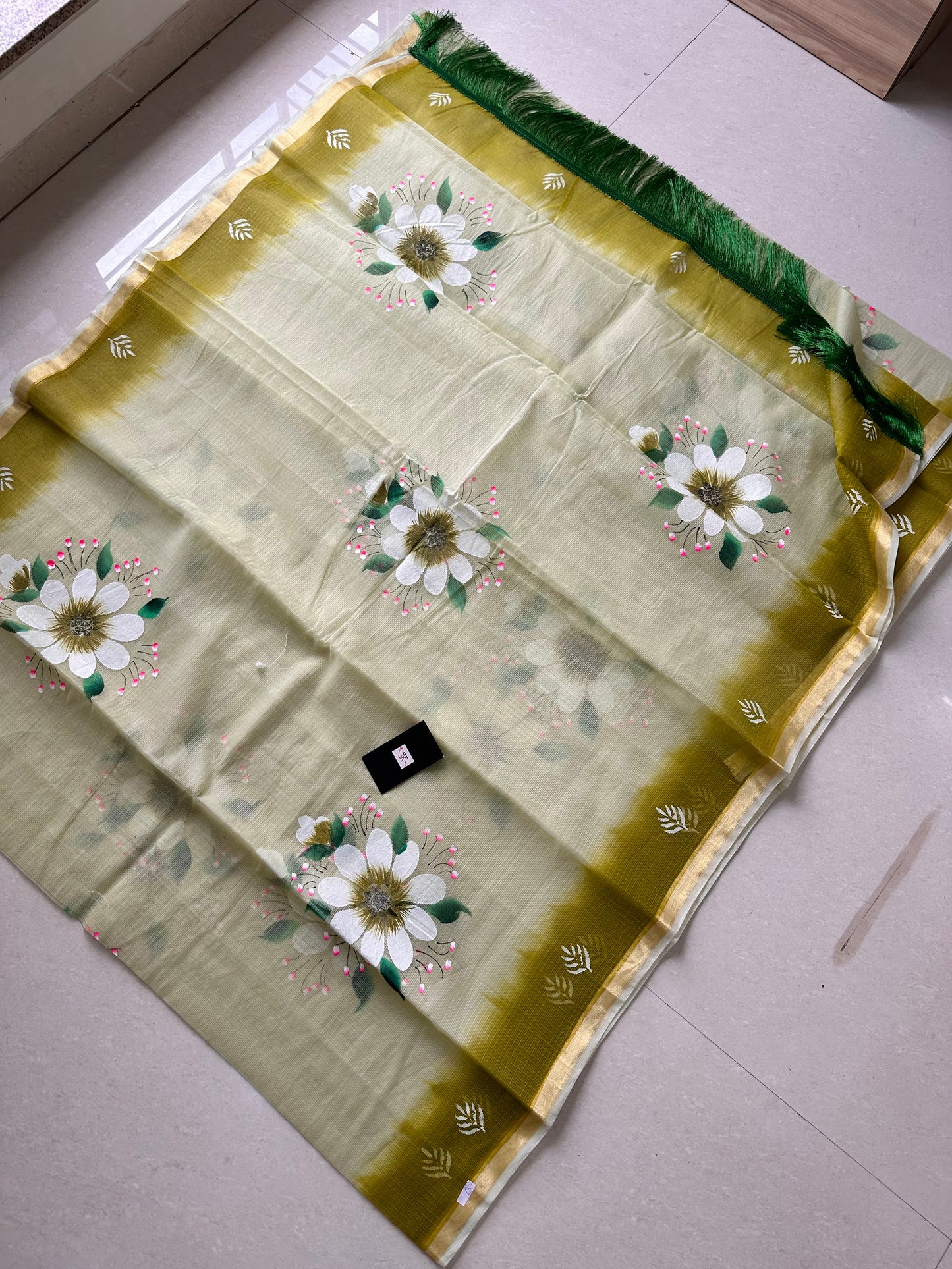 Handpainted Kota Cotton Doria Saree