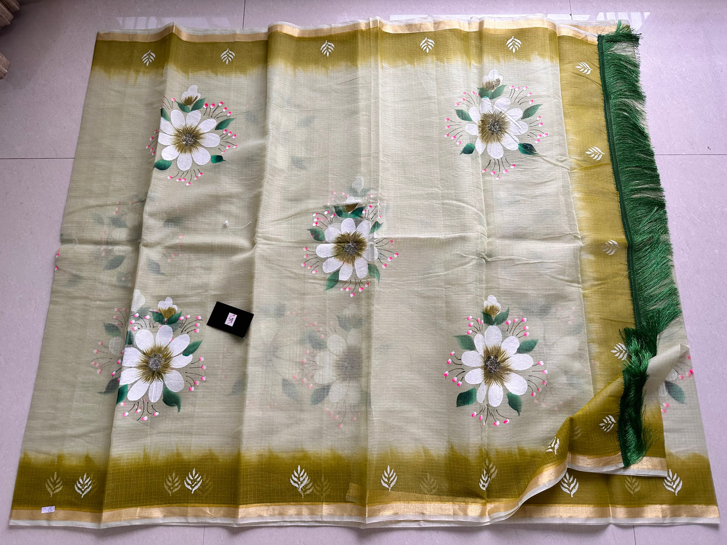 Handpainted Kota Cotton Doria Saree