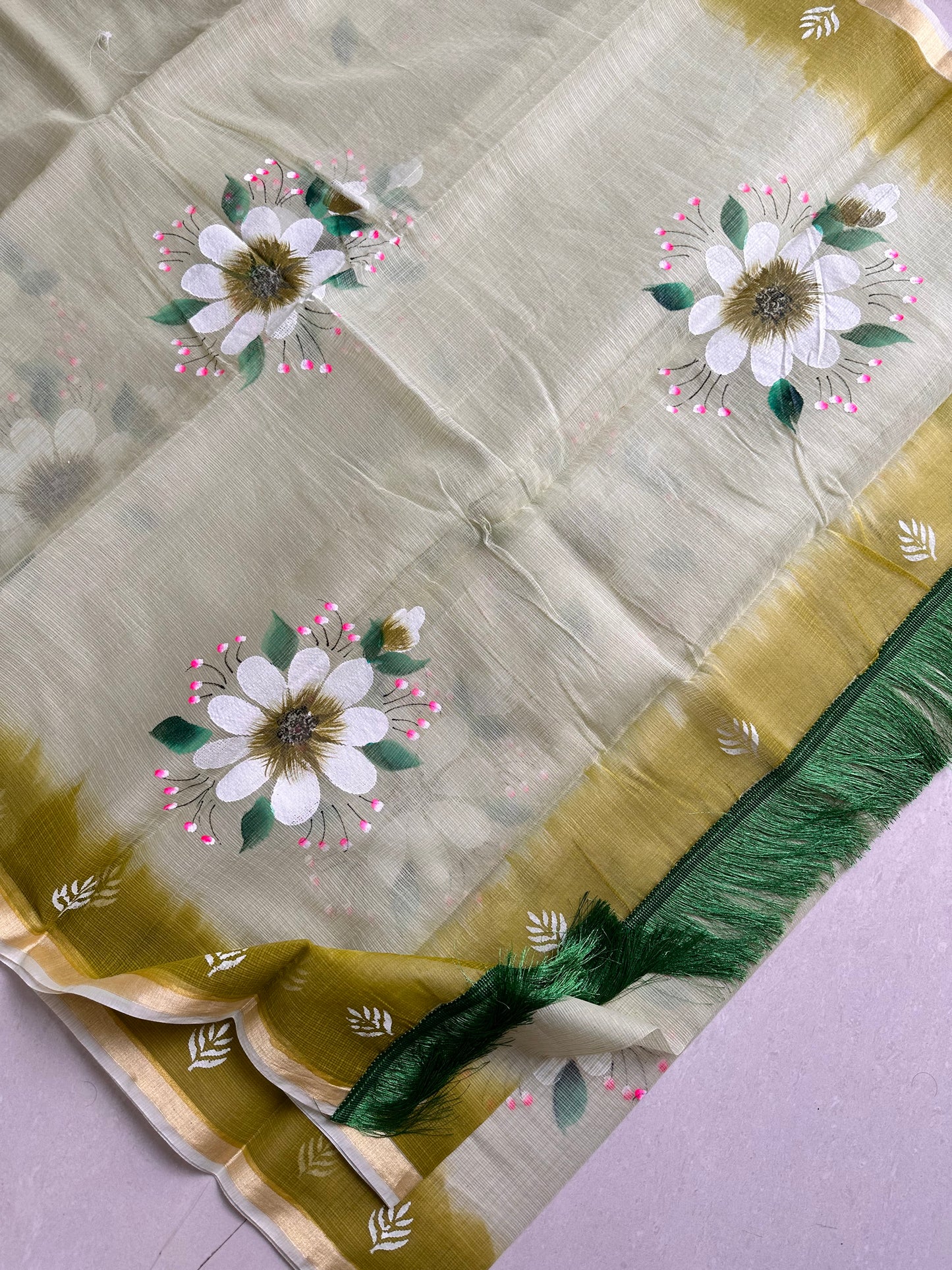 Handpainted Kota Cotton Doria Saree