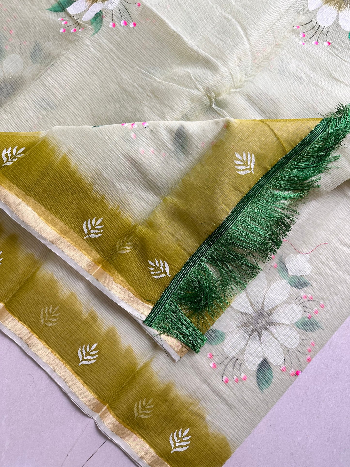 Handpainted Kota Cotton Doria Saree