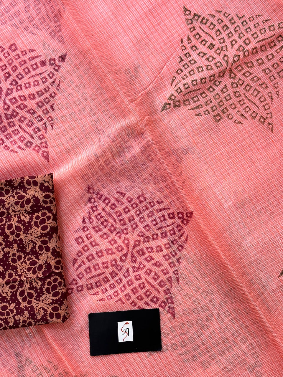 HandBlock Printed Kota Cotton Doria Saree