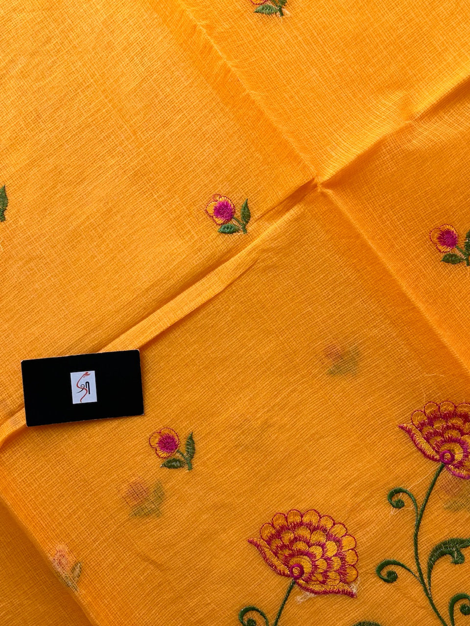 Embroidered Kota Cotton Doria Saree