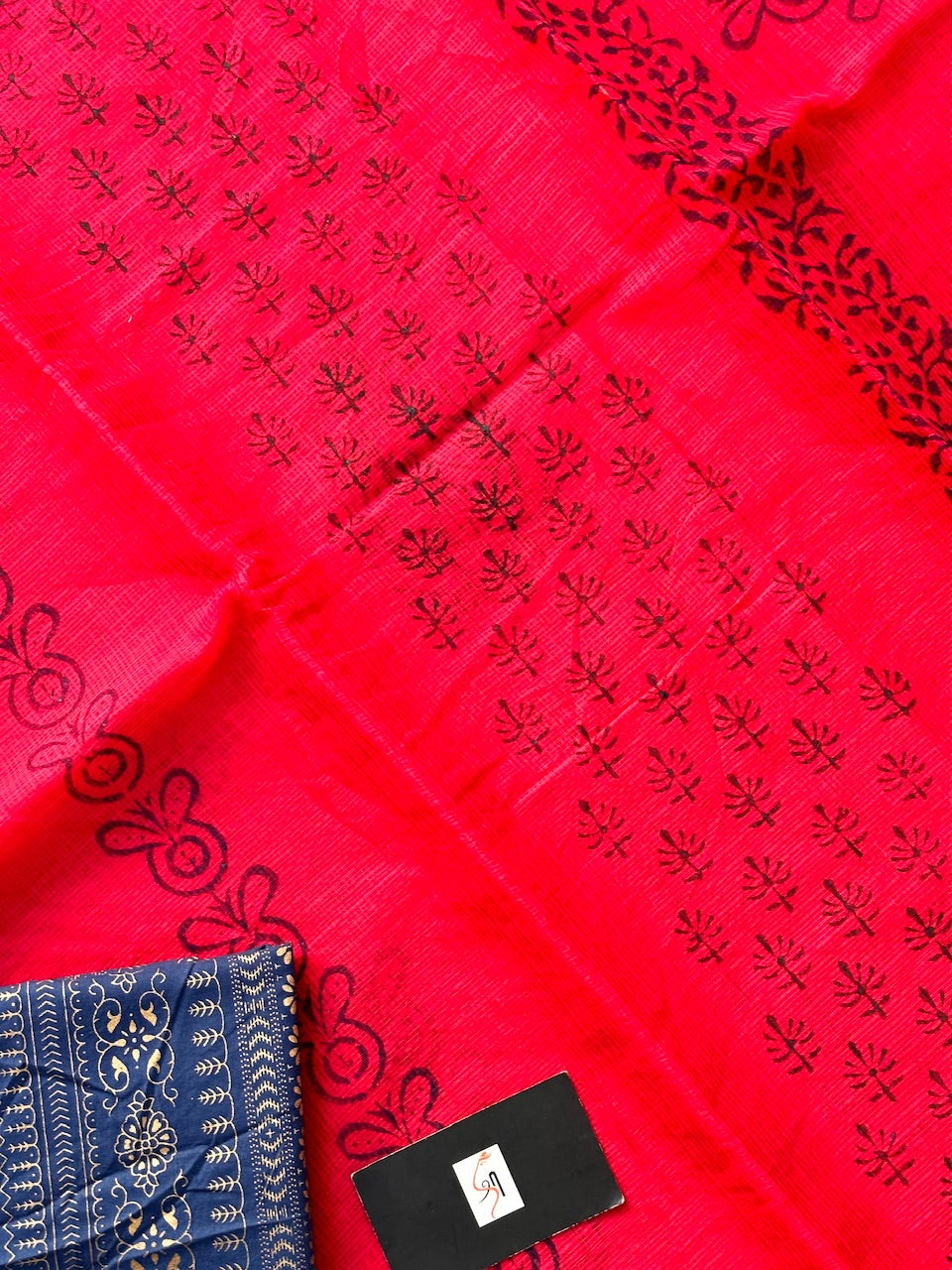 HandBlock Printed Kota Cotton Doria Saree