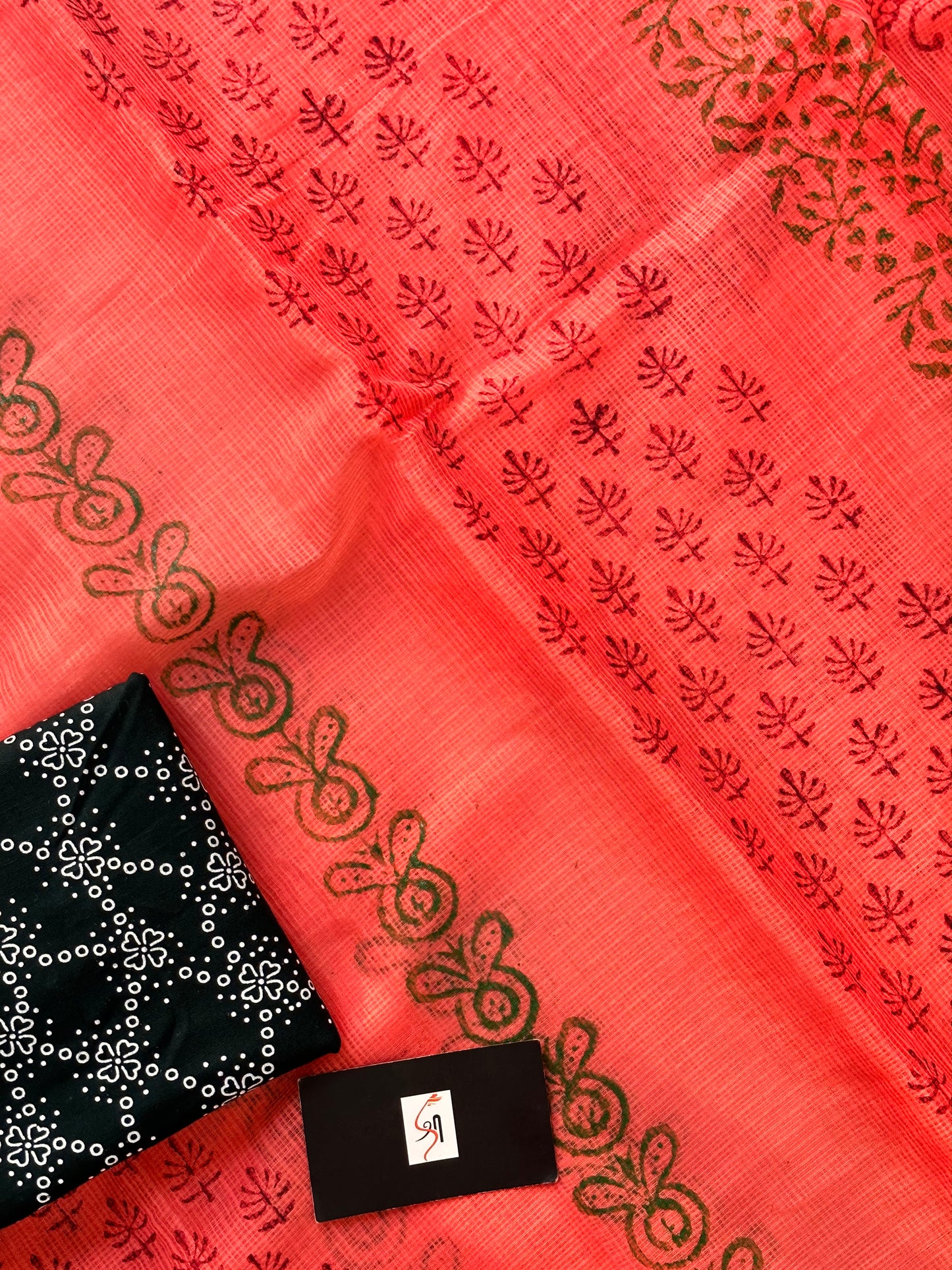 HandBlock Printed Cotton Doria Saree