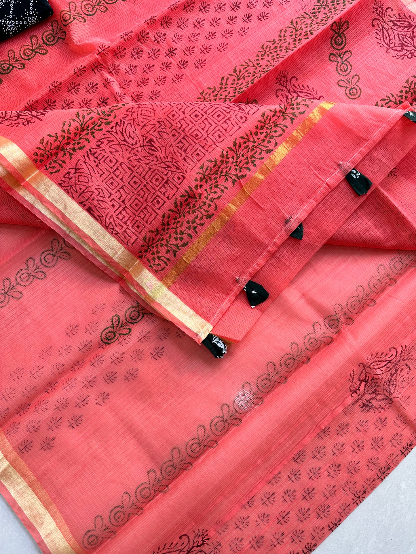 HandBlock Printed Cotton Doria Saree