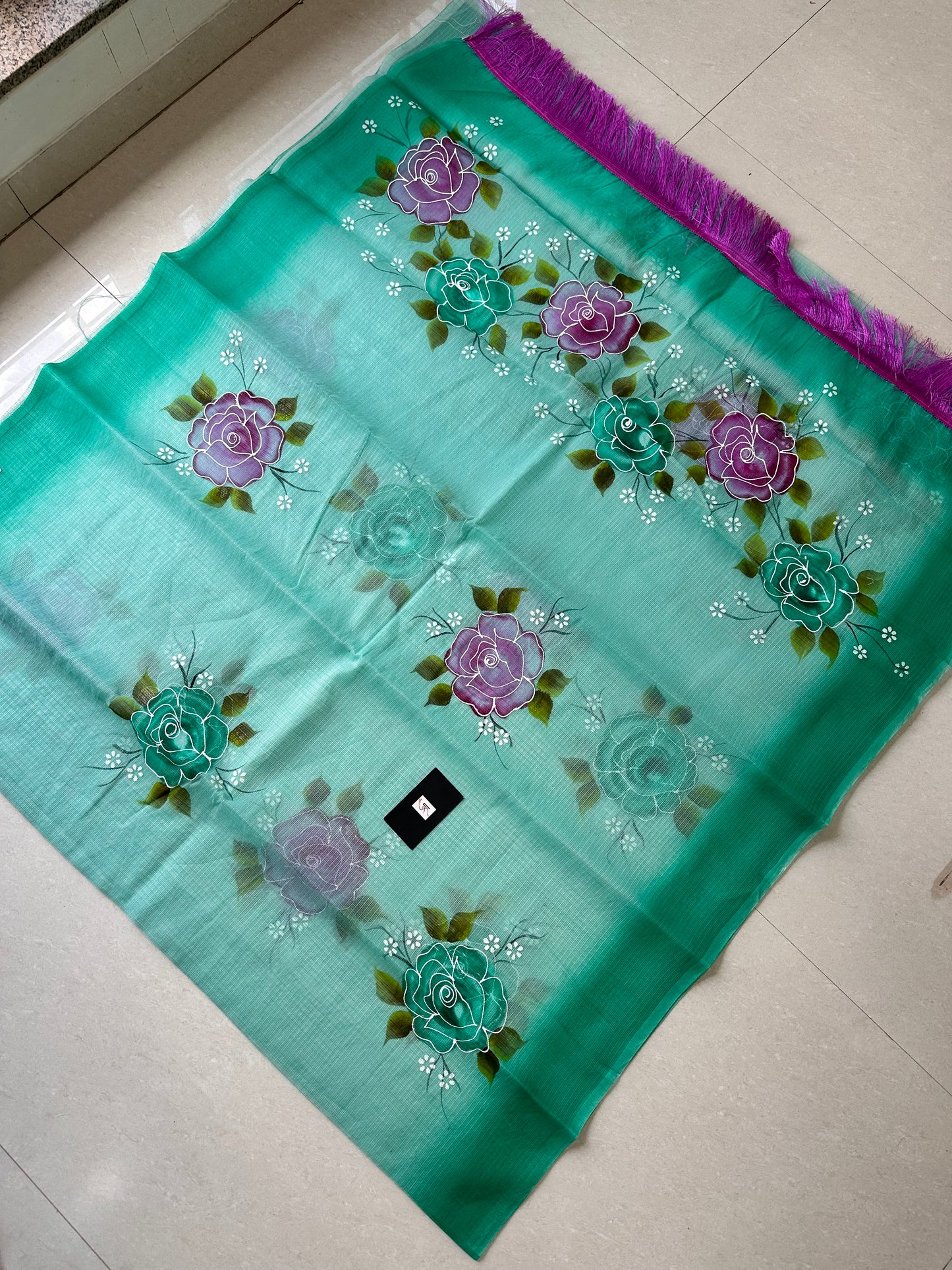 Handpainted Kota Cotton Doria Saree