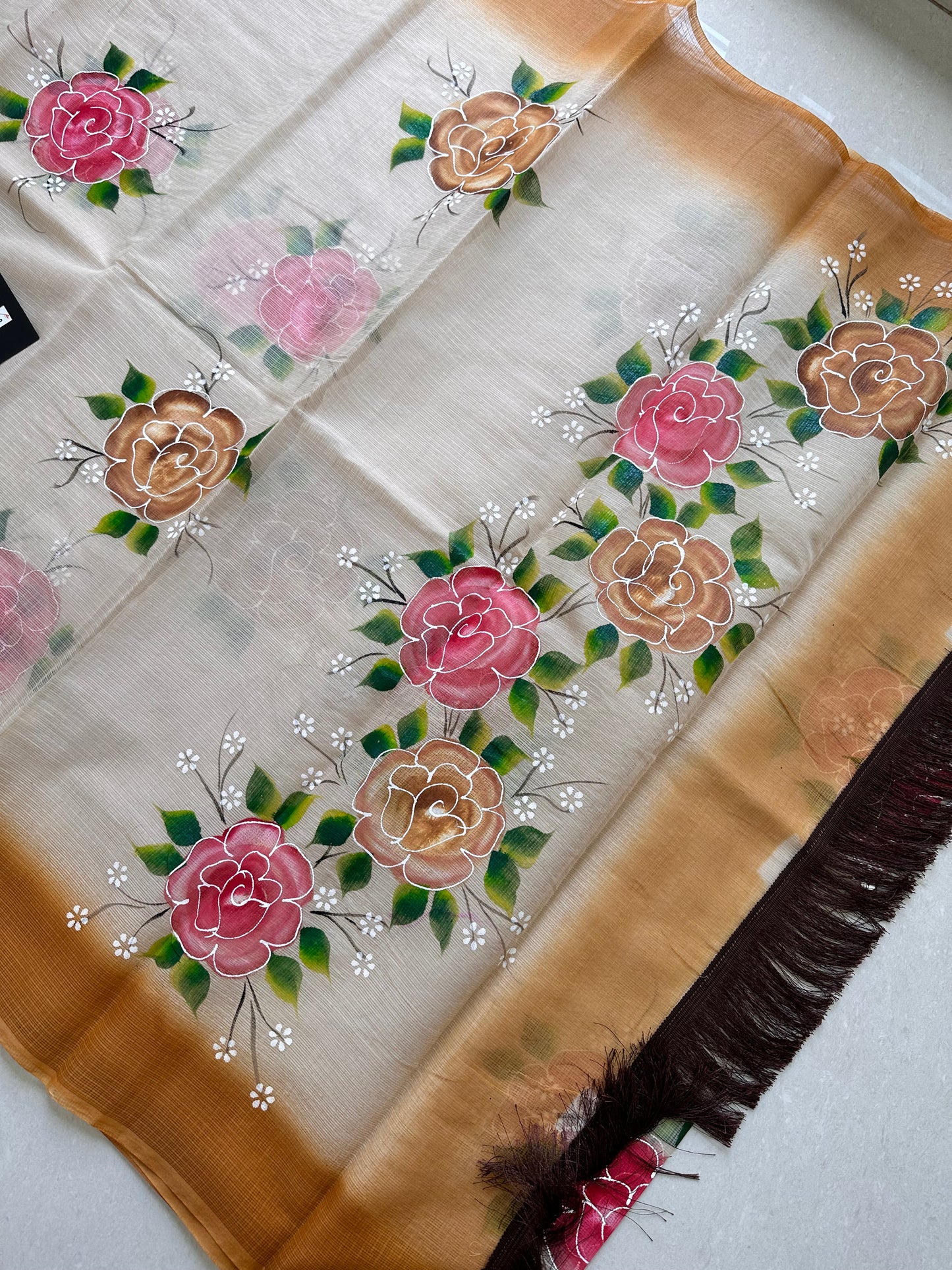 Handpainted Kota Cotton Doria Saree