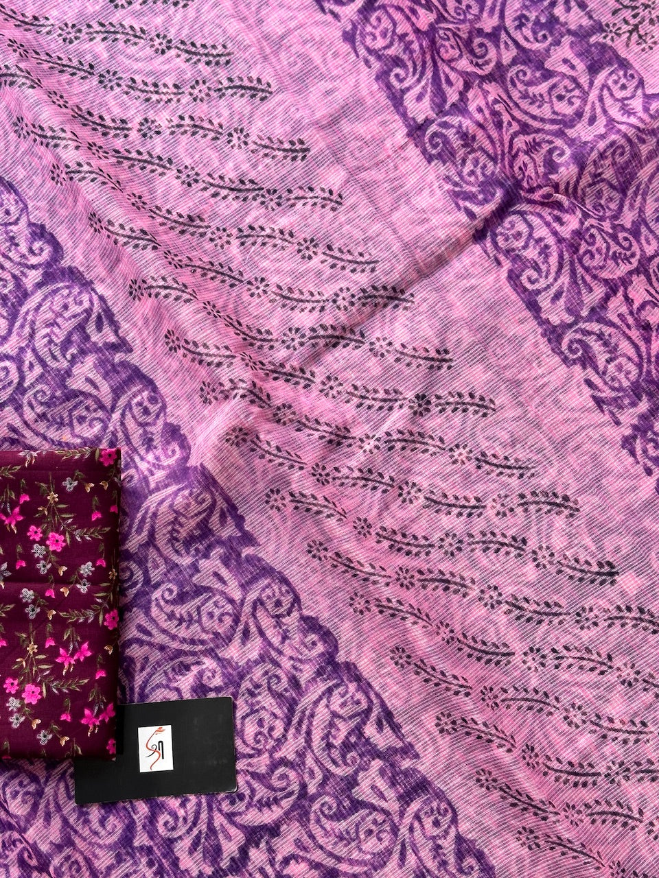 HandBlock Printed Cotton Doria Saree