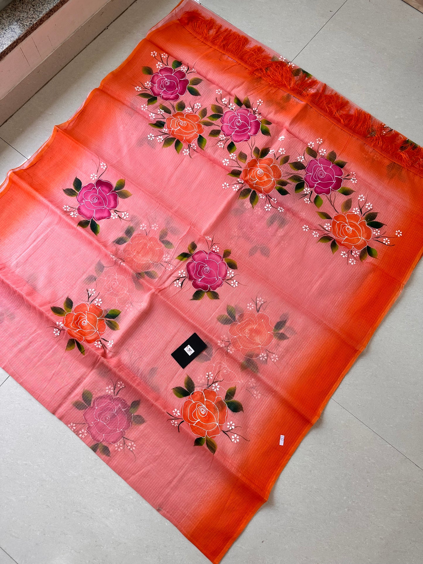 Handpainted Kota Cotton Doria Saree