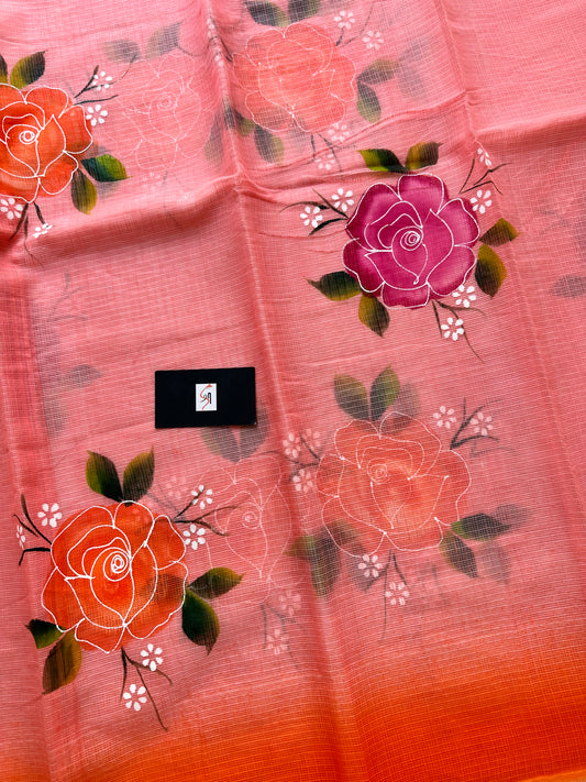 Handpainted Kota Cotton Doria Saree