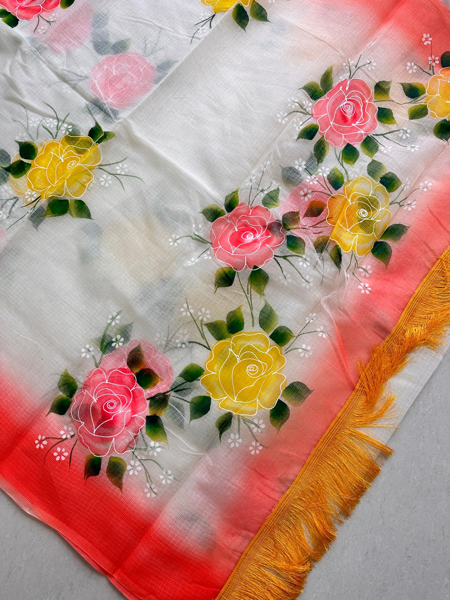 Handpainted Kota Cotton Doria Saree