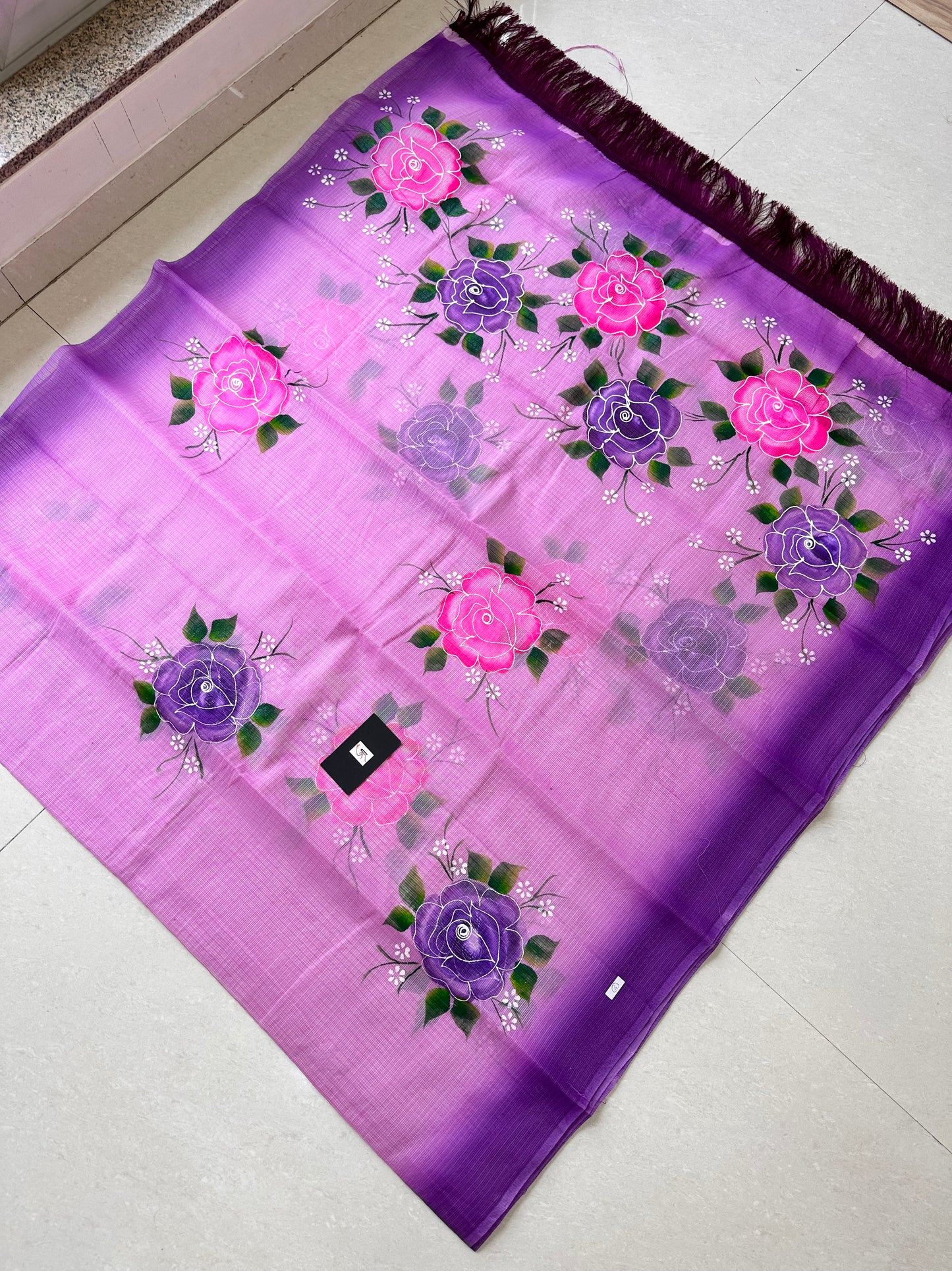 Handpainted Kota Cotton Doria Saree